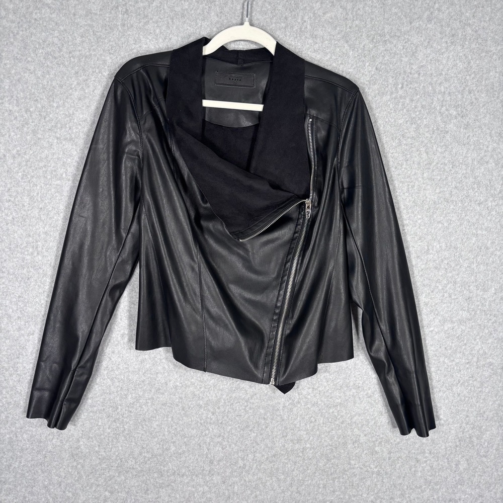 BLANKNYC Moto Jacket Medium Faux Leather Buttery Soft Asymmetrical Zip‎ Vegan